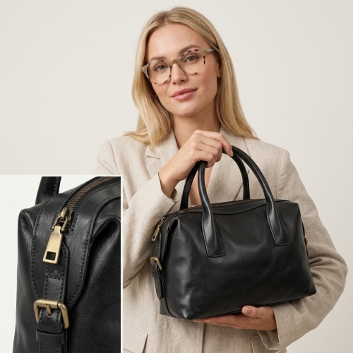 Torebka damska skórzana czarna skóra naturalna SASHA KIQURA